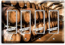 ANTIGA ADEGA VINÍCOLA RÚSTICA VINAGEM MADEIRA BARRIL DE VINHO 4 GFCI INTERRUPTOR DE LUZ PLACA DECORAÇÃO comprar usado  Enviando para Brazil