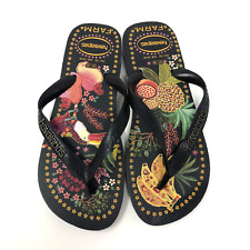 Chanclas Havaianas Farm Rio Loros Negros Mujer 7 8 Tropical Playa Verano segunda mano  Embacar hacia Argentina