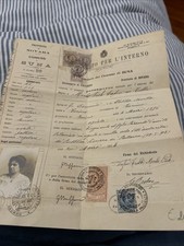 Passaporto 1918 usato  Carbonia