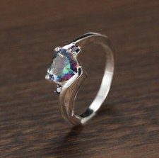 75% OFF Anéis de prata esterlina 925 com pedras preciosas de opala de fogo azul topázio místico arco-íris tamanho 8 comprar usado  Enviando para Brazil