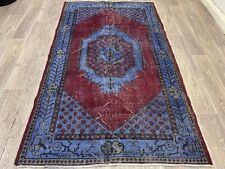 Alfombra Kilim 6'11x4'1 ft alfombra vintage decoración bohemia alfombra color azul y rojo segunda mano  Embacar hacia Mexico