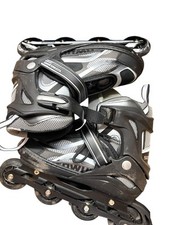 Patins em linha ajustáveis infantis iluminando rodas leves tamanho grande preto cinza comprar usado  Enviando para Brazil