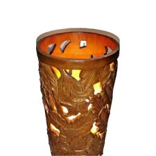 Luminária portátil de madeira com design floral desejado com lâmpada 14 1/2" de altura comprar usado  Enviando para Brazil