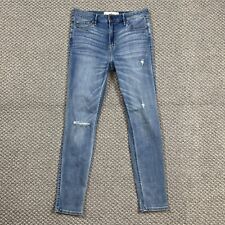 Usado, Jeans Hollister Original Feminino Cintura Alta Super Skinny 7S/28 Azul Desgastado comprar usado  Enviando para Brazil