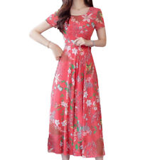 Usado, Vestido longo feminino floral linha A swing maxi festa de férias casual praia vestido de verão comprar usado  Enviando para Brazil