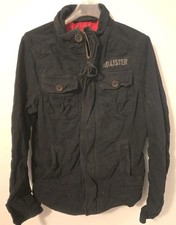 Jaqueta militar masculina Hollister preta tamanho pequeno com zíper casaco de campo utilitário... comprar usado  Enviando para Brazil