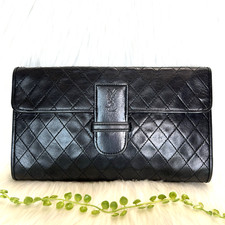 Yves Saint Laurent Kopertówka Torba Szyta Skóra Czarna YSL Vintage Torebka na sprzedaż  Wysyłka do Poland