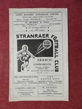 Stranraer cowdenbeath 1956 for sale  NORTHAMPTON