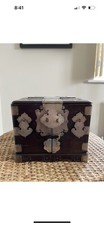 Antigo Baú de Joias Oriental de Madeira/Caixa de Vaidade, Chinês Vintage, usado comprar usado  Enviando para Brazil