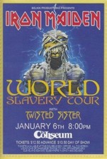 Mini pôster Iron Maiden World Slavery Tour 4x6 reimpressão #0000, usado comprar usado  Enviando para Brazil