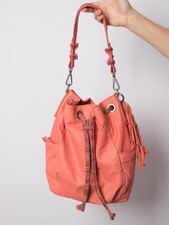 Liebeskind Berlin Bolsa Balde de Couro Rosa Franja Cordão Detalhes de Pele de Cobra comprar usado  Enviando para Brazil