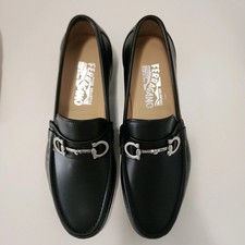 NOVO Mocassim Salvatore Ferragamo Nero Bezerro Prata Tamanho 8.5 EUA, 41.5 UE, 7.5 Reino Unido  comprar usado  Enviando para Brazil