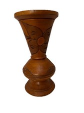Usado, Vaso de flores decorativo de madeira esculpido à mão base de pedestal madeira fazenda pesada comprar usado Usado, Vaso de flores decorativo de madeira esculpido à mão base de pedestal madeira fazenda pesada comprar usado  Enviando para Brazil