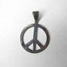 Pingente de placa de paz vintage prata esterlina 925 1" símbolo redondo da paz comprar usado  Enviando para Brazil