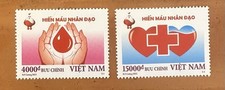 Selo humanitário de doação de sangue Vietnã 2025 em perfeito estado, sem marca de charneira, saúde médica comprar usado  Enviando para Brazil