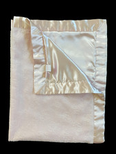 Cobertor de bebê ursinho de pelúcia rosa com borda de cetim e apoio 28,5 x 38,5" HTF comprar usado  Enviando para Brazil