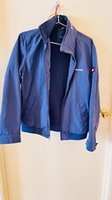 Jaqueta masculina Tommy Hilfiger média azul marinho iate zíper completo gola capuz escondido comprar usado  Enviando para Brazil