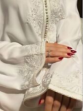 Kaftan branco marroquino feito sob medida, elegante caftan feito à mão, vestido Nikah Abaya comprar usado  Enviando para Brazil