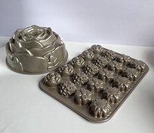 Molde para bolo Nordic Ware Petits mini em forma de flor para bolos de chá e pacote de flores rosa comprar usado  Enviando para Brazil