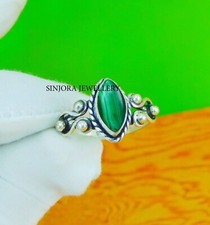 Anel de presente feito à mão de prata esterlina 925 pedra preciosa malaquita tamanho 5 a 13 EUA comprar usado  Enviando para Brazil