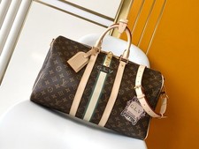 Usado, Bolsa de viagem Louis Vuitton Keepall Bandoulière 50 monograma remendo personalizado limitado comprar usado  Enviando para Brazil