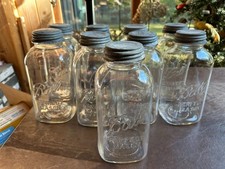 Usado, Bola quadrada antiga Perfect Mason frasco de conserva de 2 quartos, vidro transparente, tampa de zinco comprar usado Usado, Bola quadrada antiga Perfect Mason frasco de conserva de 2 quartos, vidro transparente, tampa de zinco comprar usado  Enviando para Brazil