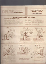 Instruções de manutenção e instalação de torneira esférica de cabo único Delta década de 1970 comprar usado  Enviando para Brazil