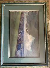 Aquarelle village orage d'occasion  Blonville-sur-Mer