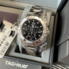 TAGHEUER AQUARACER QUARTZ CHRONOGRAPH Mens BLUE CAY1110.BA0927 STEEL BAND 43 comprar usado  Enviando para Brazil