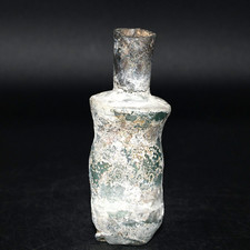 Autêntico frasco de vidro romano antigo com pátina iridescente azul comprar usado  Enviando para Brazil