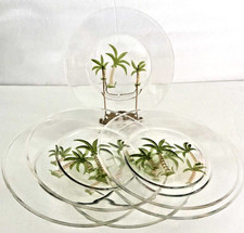 Palmeira acrílico transparente 9" redondo jantar/salada/pratos de servir conjunto de 6 comprar usado  Enviando para Brazil