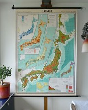 Vintage schulwandkarte japan gebraucht kaufen  Deutschland