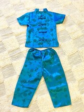 Pijama infantil vintage asiático de seda - Azul 100% seda - Tamanho 2 comprar usado  Enviando para Brazil