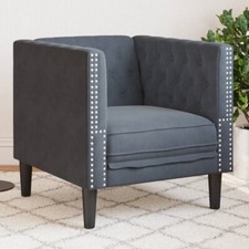 Fauteuil chesterfield gris d'occasion  Dompierre-sur-Mer