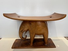 Banqueta/banco de madeira esculpido à mão para elefantes – 21,5” x 10,25” x 15,5” de altura, vintage comprar usado  Enviando para Brazil