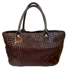 Bolsa tote de couro vintage MAXX New York marrom escuro tecido com detalhe de pino de prata comprar usado Bolsa tote de couro vintage MAXX New York marrom escuro tecido com detalhe de pino de prata comprar usado  Enviando para Brazil