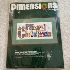 Dimensions Merry Christmas Patchwork Kit Ponto Cruz Contado Aberto 1983 comprar usado  Enviando para Brazil