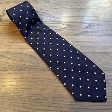 Gravata de seda vintage Brooks Brothers etiqueta preta masculina azul marinho bolinhas estampada no Reino Unido comprar usado  Enviando para Brazil