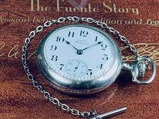 🥇c.1914 ELGIN 18s RELÓGIO DE BOLSO ANTIGO SIDEWINDER Funciona Bem com CORRENTE E BARRA FOB comprar usado  Enviando para Brazil