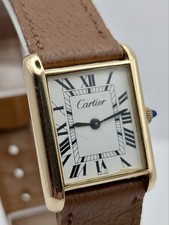Vintage Cartier Tank Vermeil Manual Wind 18K Gold Plated Swiss Watch Working  comprar usado  Enviando para Brazil