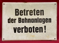 Riginales emailleschild betret gebraucht kaufen  München
