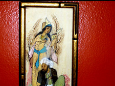 Pintura incrível para cumprir desejos linda feita à mão em tinta acrílica, caneta, emoldurada comprar usado  Enviando para Brazil