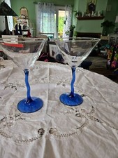 2 martini glass blue glasses for sale 2 martini glass blue glasses for sale Meriden