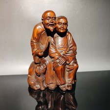 vintage buxo chinês antigo escultura em madeira homens velhos mulheres estátua casa de madeira comprar usado  Enviando para Brazil