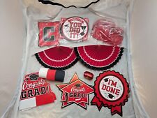 Kit de decoração de festa de formatura vermelho e preto balões, banner-saco novo/aberto comprar usado  Enviando para Brazil
