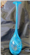 Fabuloso Vaso Cenedese Moderno Meio Século Decote Elástico Em Vidro Murano Azul comprar usado  Enviando para Brazil