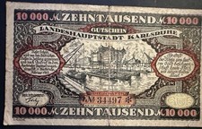 Notgeld karlsruhe 10000 gebraucht kaufen  Troisdorf