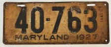 Maryland 1927 license for sale  Owensboro