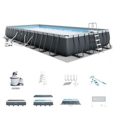 Conjunto de piscina externa retangular Intex 32' x 16' x 52" Ultra XTR com bomba. comprar usado  Enviando para Brazil