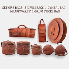Bolsa de bateria estojo de couro hardware tarola piso tom baixo bolsa de bateria conjunto de 8 bolsas comprar usado  Enviando para Brazil